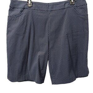 Kate Park Womens 2X Polka Dot Shorts Blue White Polyester & Nylon Blend